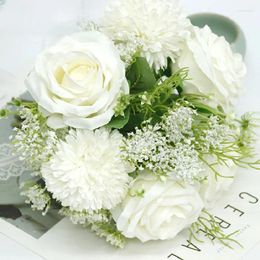 Fleurs de mariage 22x21cm Bouquet de mariée Simulate Floral Design 565 Flower Flower Bundle Pography Studio Room en blanc