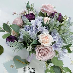 Flores de boda 36x38cm Bouquet Bridal Home Event Business Art Flower Art Simulation Bundle Handheld 557