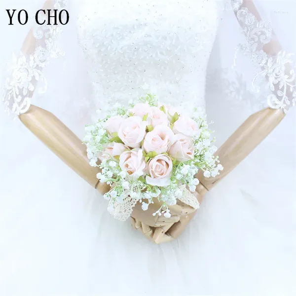 Fleurs de mariage Babysine de rose artificielle bizarrerie Bridesmaid Flower Bouquet Fake Gypsophila Holding Supplies Decoration