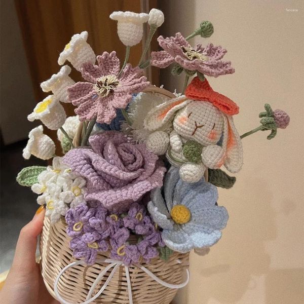 Flores de boda Azul Purple Purple Artificial Needlework Bouquet Bouquet Mariage Flower Flower Moda para amantes