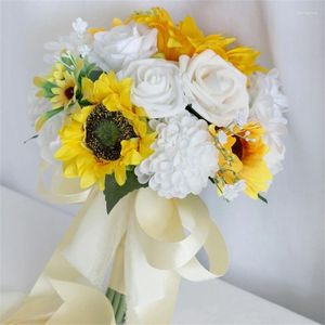 Ramo de flores de boda, flor nupcial, mano de dama de honor, decoración Artificial