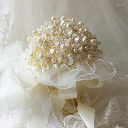Wedding Flowers Bouquet Simulatie Luxe Crystal Pearl Boudoir Honey Gift Diy Material Bag
