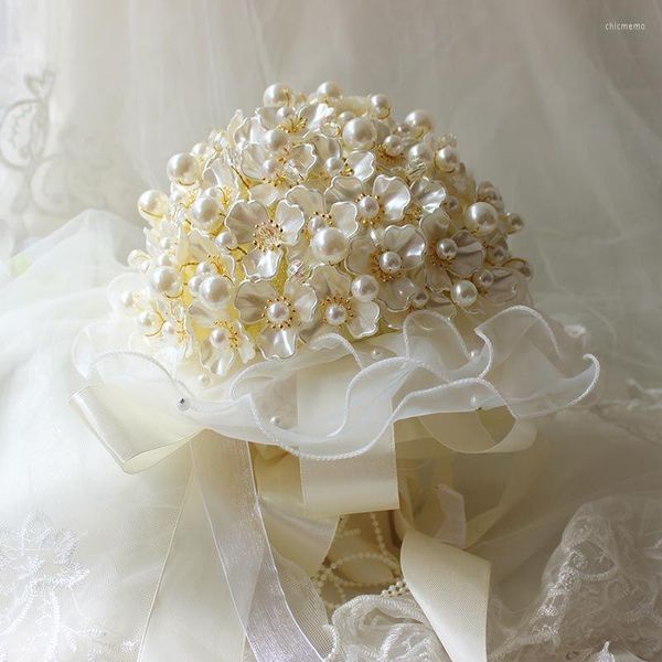 Mariage Fleurs Bouquet Simulation Luxe Cristal Perle Boudoir Miel Cadeau Bricolage Matériel Sac