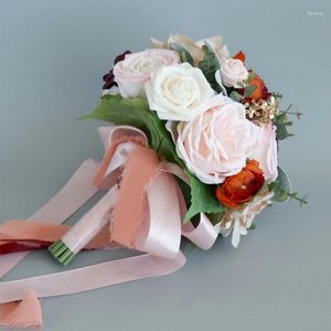 Bouquets de fleurs de mariage pour la mariée Bouquet Bouquet Fleur Bridal Artificial Valentin's Day Decor