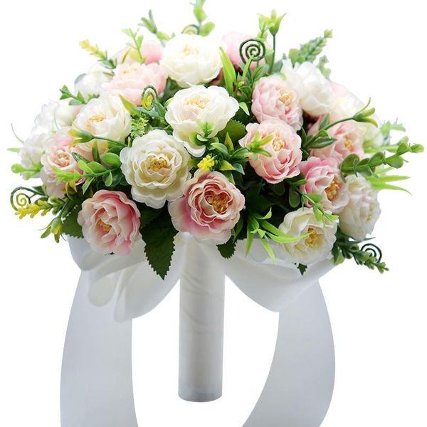 Fleurs De Mariage Bouquet De Mariée Artificielle Pour Demoiselles D'honneur Rose Soie Bouquets De Mariage BruidsboeketWedding