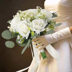 Wedding Flowers Bridal Bouquet Romantische gooiende elegante decoratie voor diploma -douchekerkceremonie