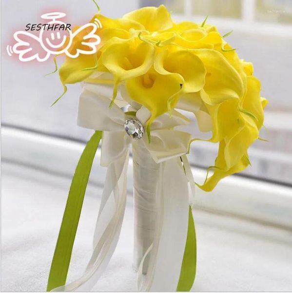 Fleurs de mariage Bouquets de mariée Calla Lily Rose demoiselle d'honneur Bouquet accessoires SPH064