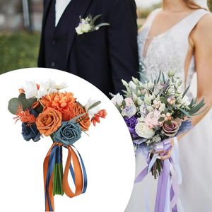 Wedding Flowers Bridal Throw Bouquet Romantic Bride Holding for Ceremony Holiday Valentine Confession Party Centerpieces