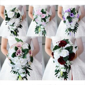 Bruiloft Bloemen Bruid Boeket Hand Gebonden Bloem Decoratie Vakantie Feestartikelen Europese Chaise Longue Rozen FlowersWedding