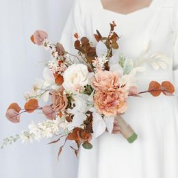 Wedding Flowers Bride Bouquet Po props Handen die vasthouden voor verlovingskerkecoratie
