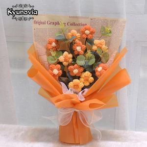 Bruiloft bloemen hand haakhaak kasjmier zonnebloem boeket daisy rose valentijnsdag jubileum moeders verjaardag cadeau bruids douche