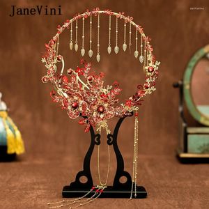 Wedding Flowers Janevini Glitter sieraden Chinese rode bruidsventilator