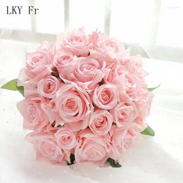 Fleurs de mariage lky fr bouquet de mariage mariage en soie roses artificielles bouquets pour les demoiselles d'honneur accessoires