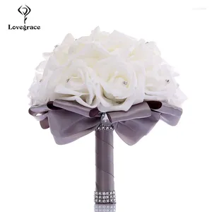 Flores de boda Lovegrace Roses blancas Rosas Bridal Ramos de daños