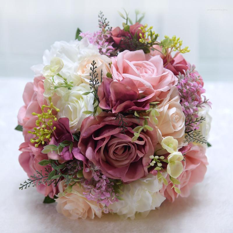 結婚式の花マリアージ豪華なクリスタルブローチブーケ人工ラインストーンビッグブライド