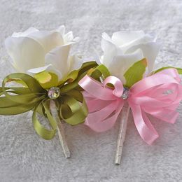 Bruiloft bloemen of prom polsbloem Corsage Bridal Corsagesboutonnieres voor bruidegomsmen Suit accessoires a0004