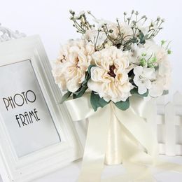 Wedding Flowers Ramos de Novia Ramo Bridal Bouquet Hoge kwaliteit Bruidsboeket Ivory