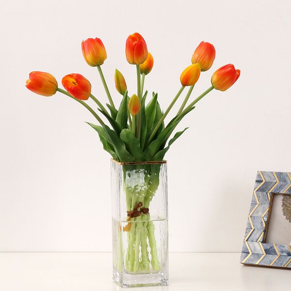 Fleurs de mariage Bouquets d'arrangement de fleurs de tulipes au toucher réel pour la décoration de mariage de bureau à domicile