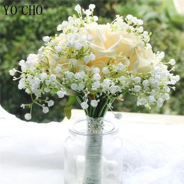 Fleurs de mariage yo Cho Bouquet de gypsophile rose artificielle pour les demoiselles d'honneur accessoires de mariage nuptial