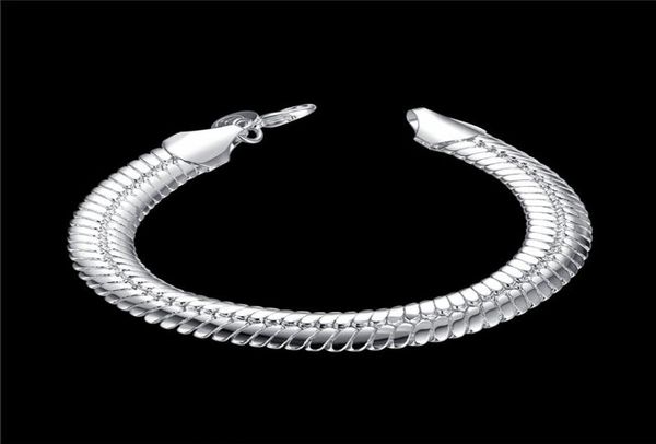 Cadeau de mariage!Bracelet plat 10m - ME 925 Silver Bracelet JSPB231, Bête Gift Hommes et femmes Bracelets de liaison de chaîne plaquée en argent sterling5373640