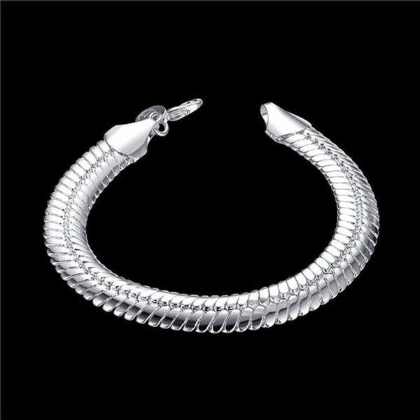 Cadeau de mariage Bracelet serpent plat 10M - moi bracelet en argent 925 JSPB231 Cadeau bête hommes et femmes plaqué argent sterling Maillon de chaîne 303L