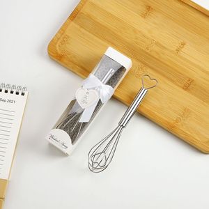 Cadeau de mariage en acier inoxydable mini batteur à oeufs outils fournitures de cuisine mélangeur à oeufs en remuant pour les faveurs de fête boîte de vente au détail