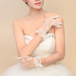Gants de mariage en dentelle pour femmes et filles, gants de mariée avec nœud papillon à la mode