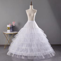 Robe de mariée jupon blanc 6 cerceaux A-Line Longueur du sol Couche de jupe de luxe Crinoline Jolie pour femmes pour femmes 2024