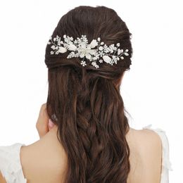 Bruiloft Haar Accories Fr Parels Kammen Voor Vrouwen Bruid Legering Bladeren Bridal Side Haarband Fi Haarband P08B #