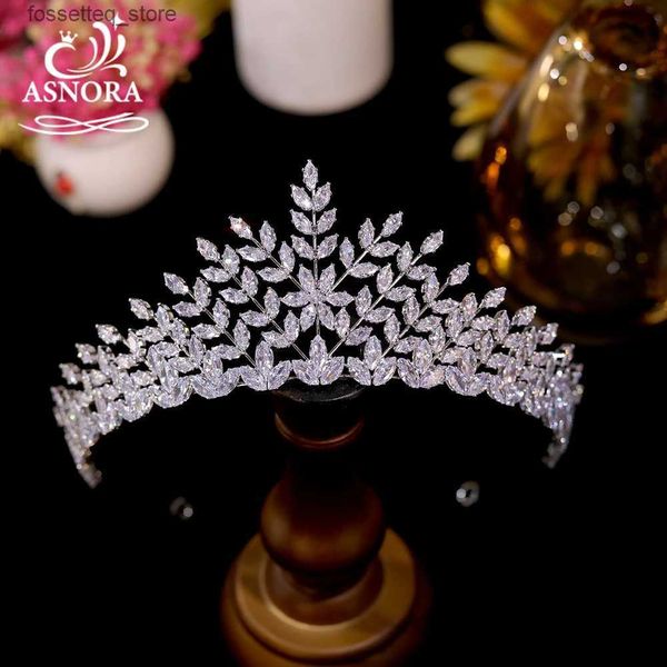 Joyas para el cabello de la boda 2024 Bride Tiaras 3a Cúcon Cironia Cristal Corona de bodas Fiesta Accesorios para el cabello Joyería para mujer Coronitas para 15 AOS L46