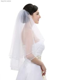 Bruiloft haar sieraden 2t 2 laag 75 cm kralen bruid bruids bruiloft sluier 2024