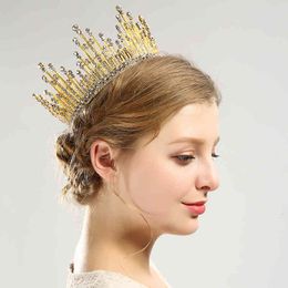 Accessoires de bijoux pour cheveux de mariage 2021 European Bridal Couronne Cercle Cercle Perle Bride Big Robe