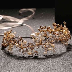 Bruiloft haar sieraden accessoires Koreaanse handgemaakte mode strass lichtmetalen parel geborduurde band bruid hoofdband