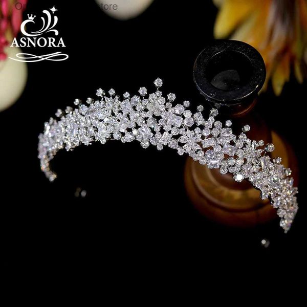 Joyas para el cabello de boda Asnora Accesorios para el cabello nupcial 3a Crown Crown para Quinceaera Princesa Tiara de cumpleaños pequeña para mujeres Diadema de boda Diadema Q231223