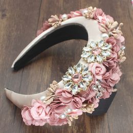 Bruiloft haar sieraden bohemia mode bloemen hoofdband luxe temperament spons crystal steentjes hoofdband voor vrouwen accessoires trouwfeest 230223