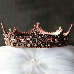 Bruiloft haar sieraden bruids barokke tiara's kralen kralen parel kristal diadeem hoofddeksel dames hoofdtooi accessoires voor 230112