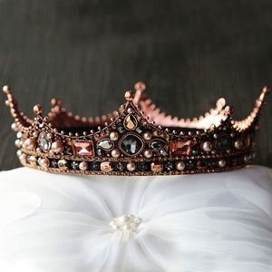 Bijoux de cheveux de mariage mariée diadèmes baroques couronnes perles perle cristal diadème casque femmes coiffure accessoires FORSEVEN 230609