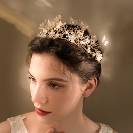 Bijoux De Cheveux De Mariage P ographie De Mariée Robe Accessoires À La Main Papillon Fleur Couronne Fête D'anniversaire Bandeau Diadème Couronnes 230609