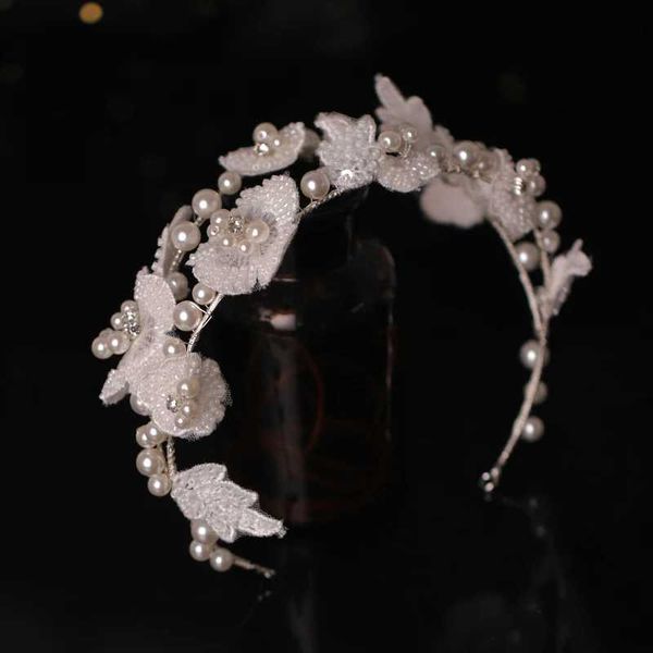Bijoux de mariage bijoux de poil nupléaire cerce cerce de fleur blanche bande de cheveux accessoires de mariage accessoires de coiffure en ramine