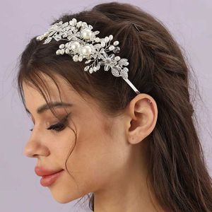 Bruiloft haar sieraden bruids bruid haar accessoires dames juwelen accessoires mode parel hoofdtoer met handwoven kristallen hoofddeksels haarband