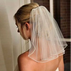 Bijoux de cheveux de mariage Crystal Veils Bridal Courts 1 Veil Pobie de mariage Party Party Bride Accessoires pour femmes et filles Ivoire blanc