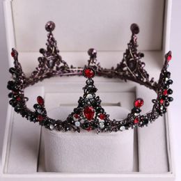 Joyería para el cabello de boda Tiara nupcial redonda de cristal coronas desfile barroco diadema de graduación diamantes de imitación tiara de bruja diadema accesorios para el cabello de boda 231121