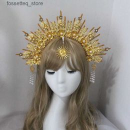 Bijoux de cheveux de mariage Diy Lolita Crown Headpiece DIY Package de matériaux Halo Cosplay Accessoires Baroque Tiara Package Tiara Bandons 230508 L240402