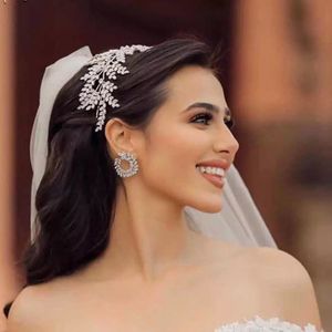 Bruiloft haar sieraden mode bruid hoofdband kristallen bladband asnora bruids kroon tiaras accessoires A01006 230112