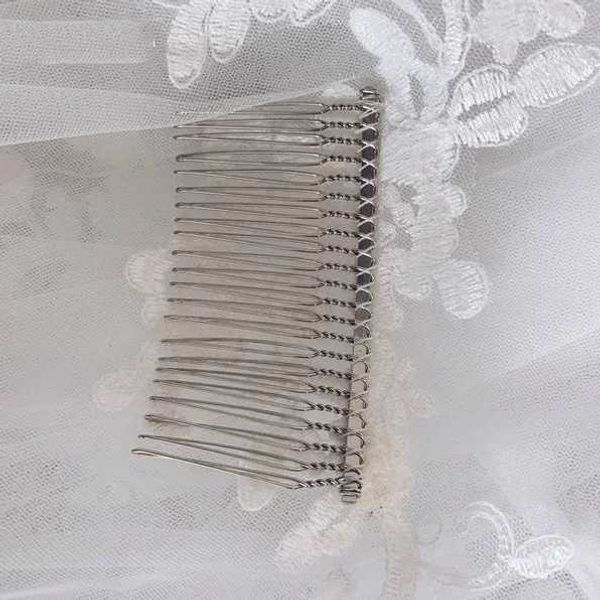 Bijoux de cheveux de mariage mode Veaux de mariage bon marché avec ivoire en dentelle appliquée Cathédrale Chapelle Veille nuptiale en tulle pour femmes accessoires de cheveux