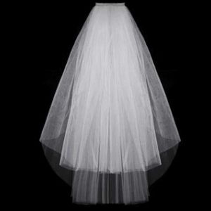 Bijoux de poils de mariage mode Vele de mariage simple tulle blanc ivoire deux couches Veil de mariée accessoires de mariée bon marché 75 cm