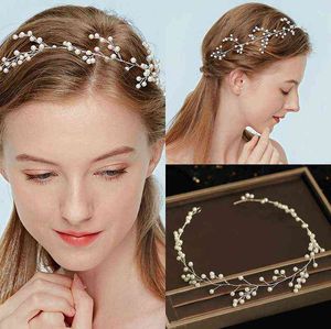 Bijoux de cheveux de mariage mode femmes pour accessoires perles à la main bandes de diadème vignes de mariée nouvelle couleur argent T220907