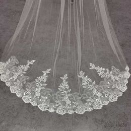 Bruiloft haar sieraden glitter pailletten kanten bruiloft sluier één laag 3m lang 1,5 m brede bruids sluier velos de novia bruiloft accessoires 2022