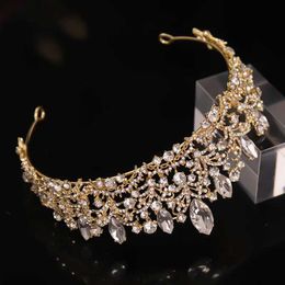 Joyas para el cabello de boda Glod Luxury Wedding Crown for Bride Rhinestone Hair Jewelry Regalos Tiaras Accesorios para el cabello de cristal Femenina de cabeza de cabeza de novia