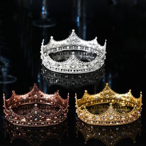 Bruiloft haar sieraden goud zilveren kleur barok vintage zwarte tiara's en kronen parels kristallen prinses diadems bruids vrouwen bruiloft haaraccessoires 230210